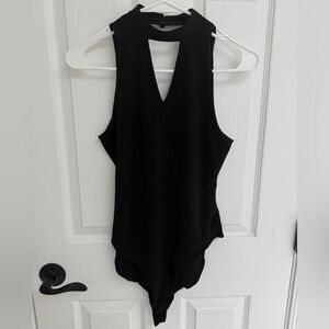 By X By Black Halter Choker Cutout Body Suit Women’s Size S